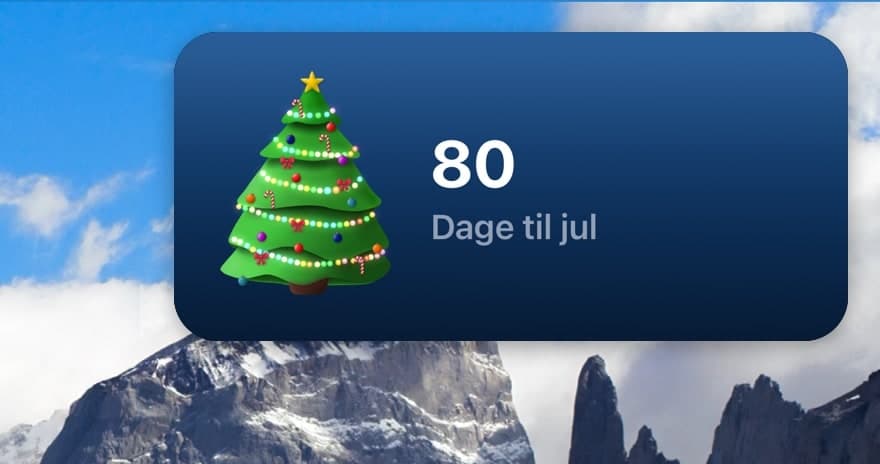 Skrivebordswidgetten fra Christmas Tree på en Mac