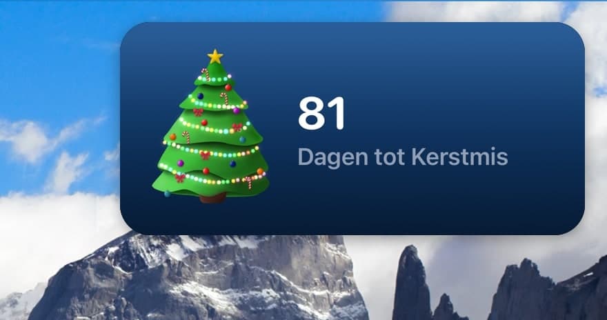 De bureaubladwidget van Christmas Tree op een Mac