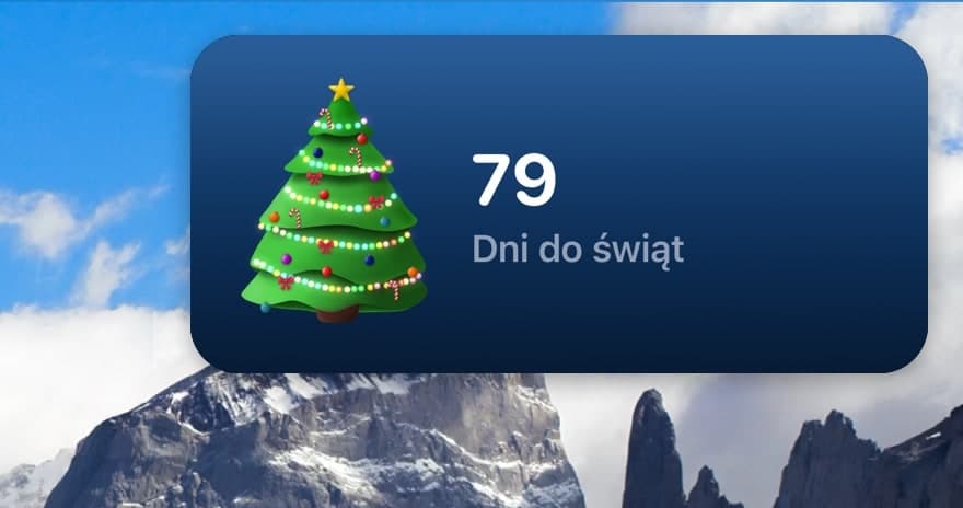 Widżet Christmas Tree na pulpicie Maca