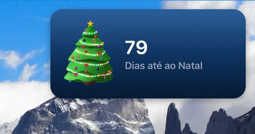 O widget do Christmas Tree no ambiente de trabalho de um Mac